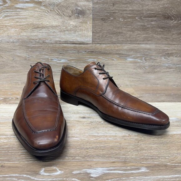 Magnanni Brown Leather Lace Up Oxfords Men\'s Size 10.5 main image 4